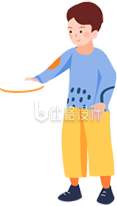 黄色手绘风插画男孩