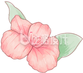 粉色手绘风插画春天