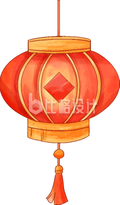 橙色手绘风灯笼插画