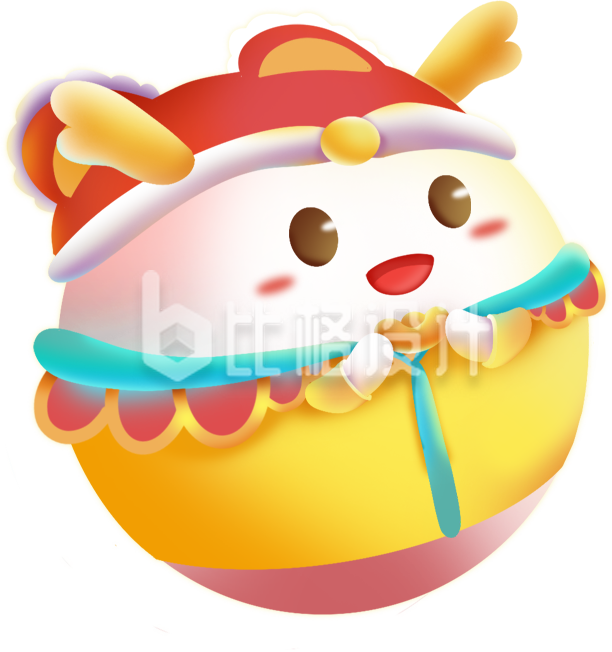 黄色手绘风卡通可爱汤圆元宵节插画