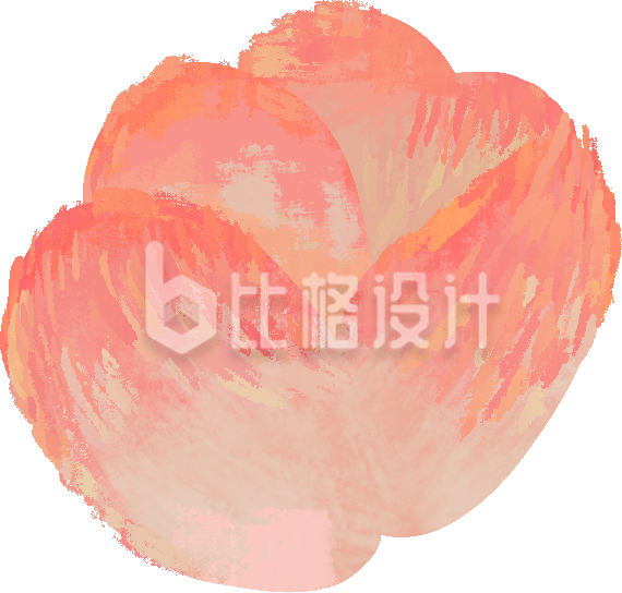 红色手绘风花朵节日装饰插画