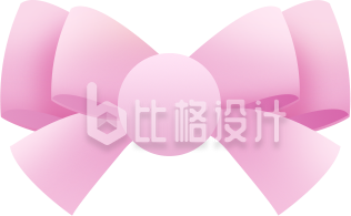 粉色手绘风蝴蝶结装饰插画