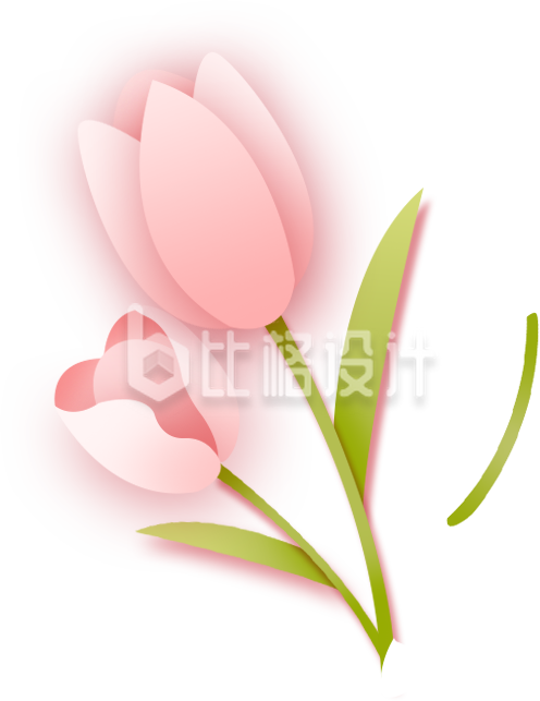 粉色手绘风郁金香插画