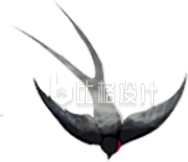 灰色手绘风燕子插画