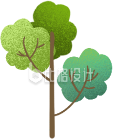绿色手绘风植树节树苗插画