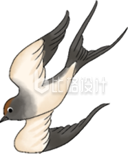 灰色手绘风燕子插画