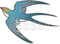 蓝色手绘可爱燕子插画春天立春春分