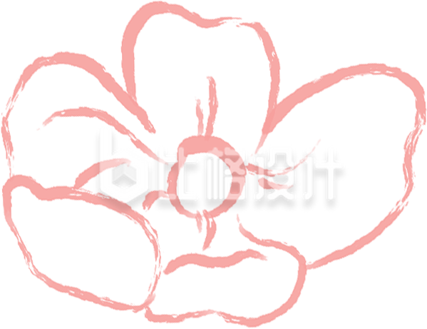 粉色手绘风花朵装饰