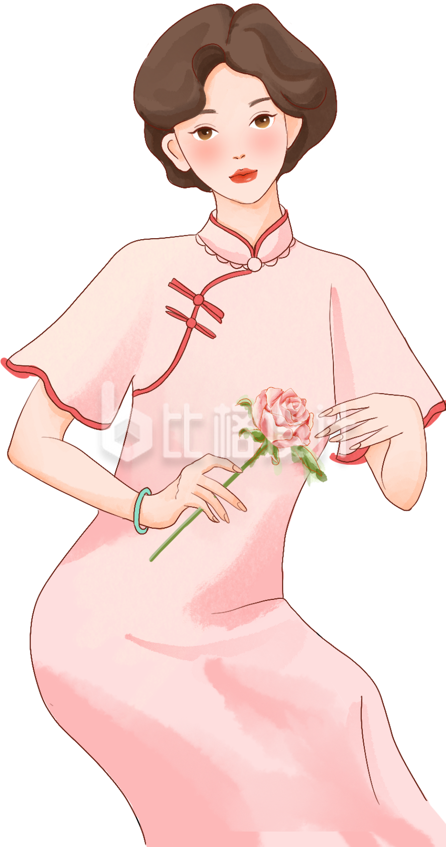 粉色女性妇女节插画