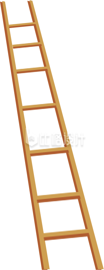 黄色梯子插画