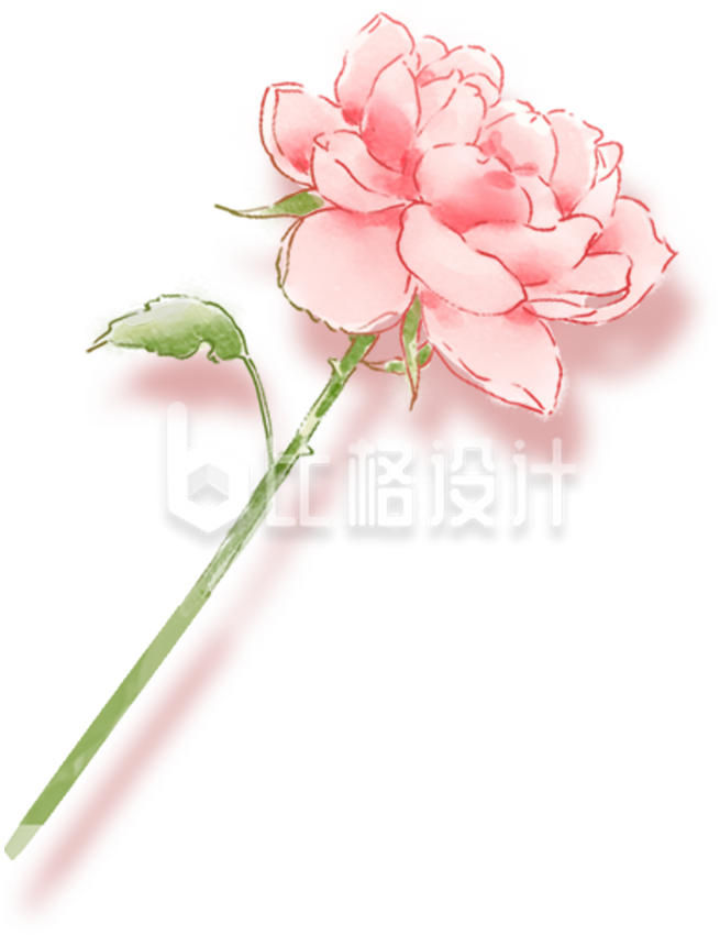 粉色手绘风花朵插画妇女节情人节母亲节 粉色手绘风花朵插画妇女节情人节母亲节
