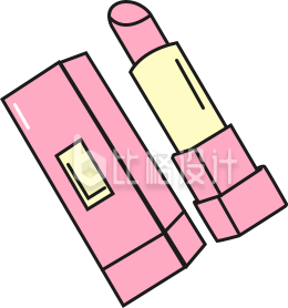 粉色手绘风口红插画