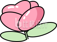 粉色手绘风花朵插画