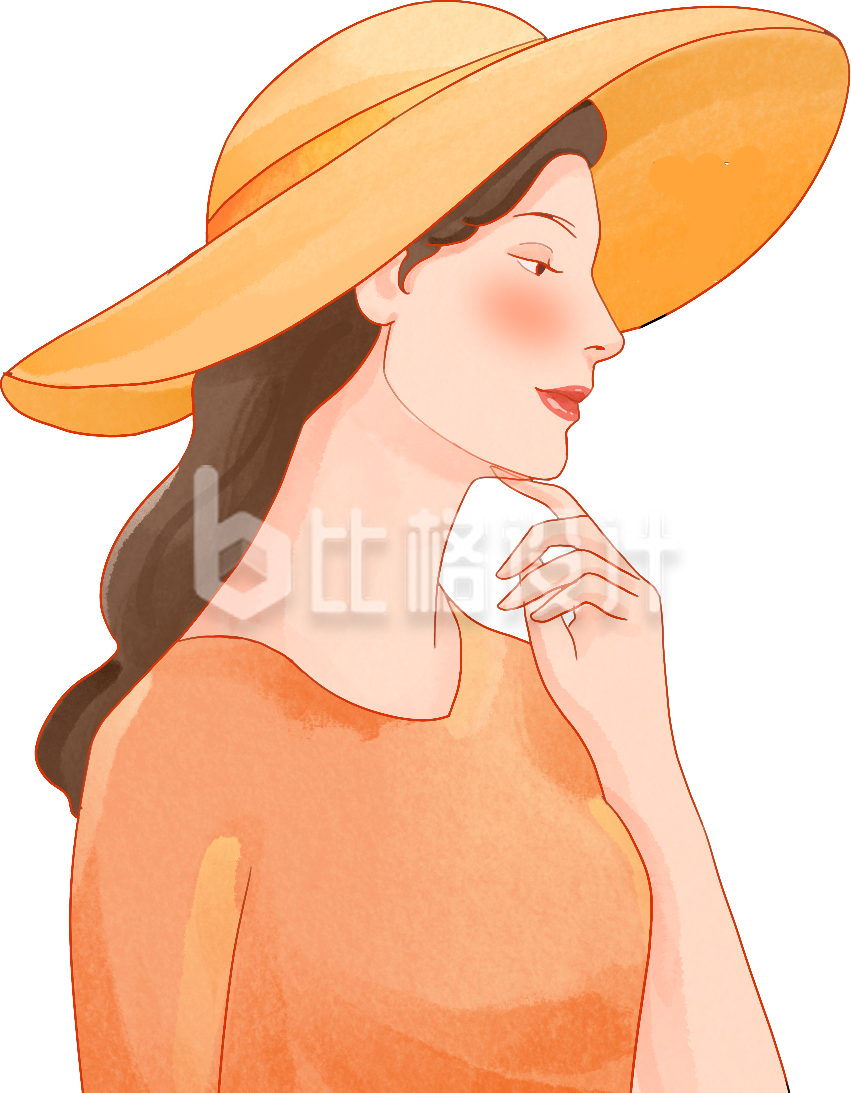 黄色手绘风妇女节女生母亲节插画