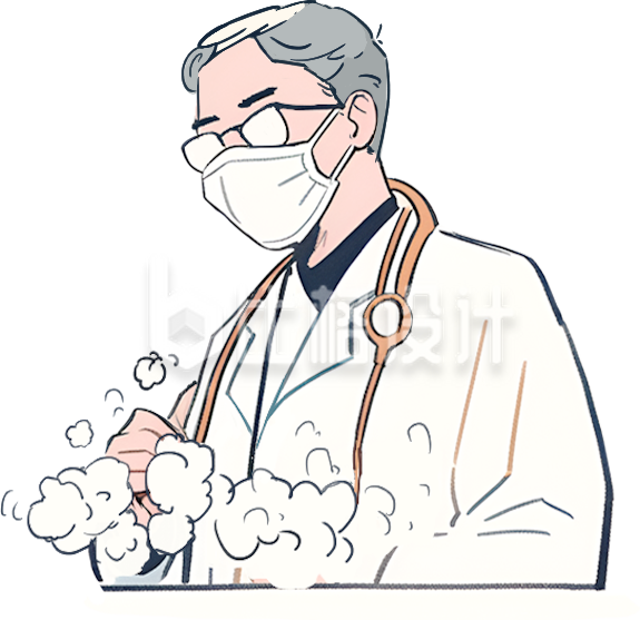 医生洗手健康科普手绘插画