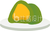 绿色手绘风清明传统小吃青团插画