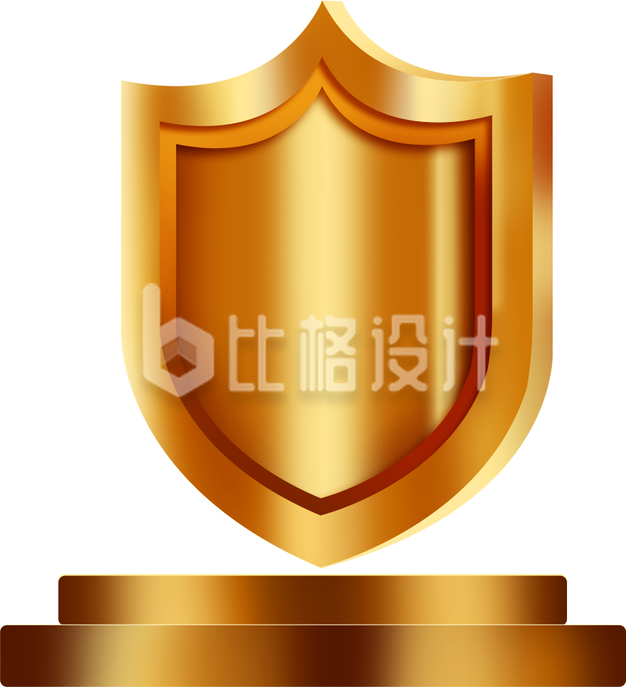 金色金属质感护盾保护315诚信消费插画