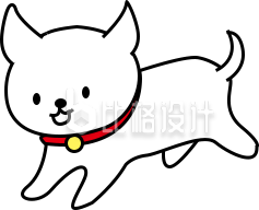 白色手绘风宠物猫咪插画