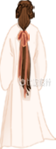 黄色手绘风女孩插画