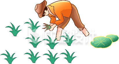 绿色手绘风春耕农作插画