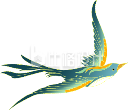 绿色手绘风小鸟插画