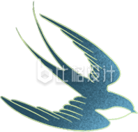 蓝色手绘风燕子插画春天
