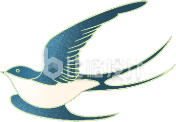 蓝色手绘风燕子插画春天