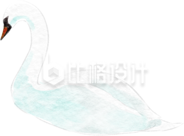 蓝色手绘风鹅