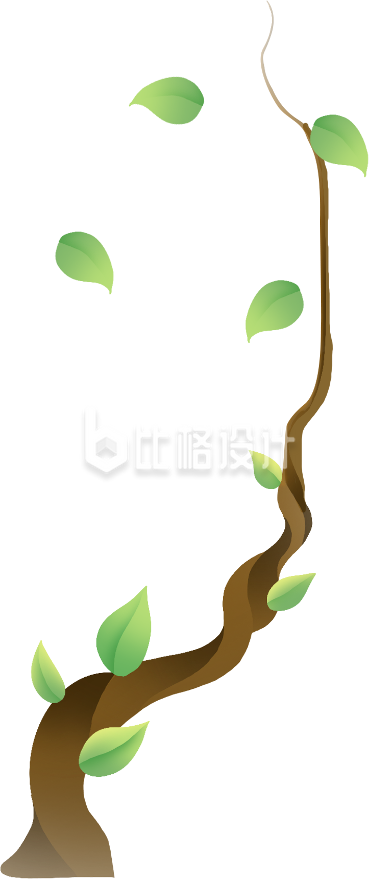 绿色手绘风树苗植树节插画