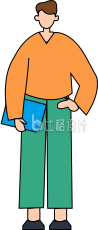 黄色手绘风男生扁平插画