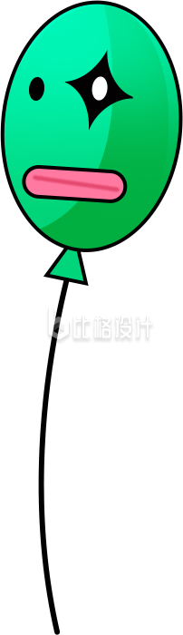绿色手绘风愚人节小丑气球插画