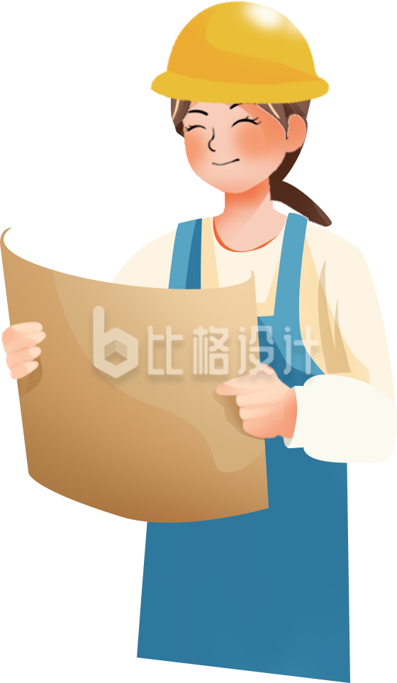 蓝色手绘风女孩工人插画劳动节 蓝色手绘风女孩工人插画劳动节