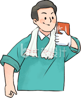 绿色手绘风男生插画劳动节插画