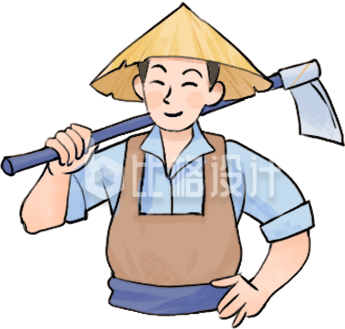 蓝色手绘风男生农民劳动节插画 蓝色手绘风男生农民劳动节插画