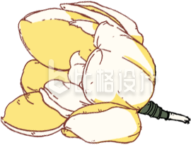 黄色手绘风花朵春季插画