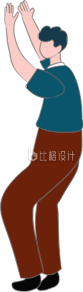 棕色简约风男生插画