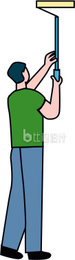 绿色手绘风男生家政劳动插画 绿色手绘风男生家政劳动插画