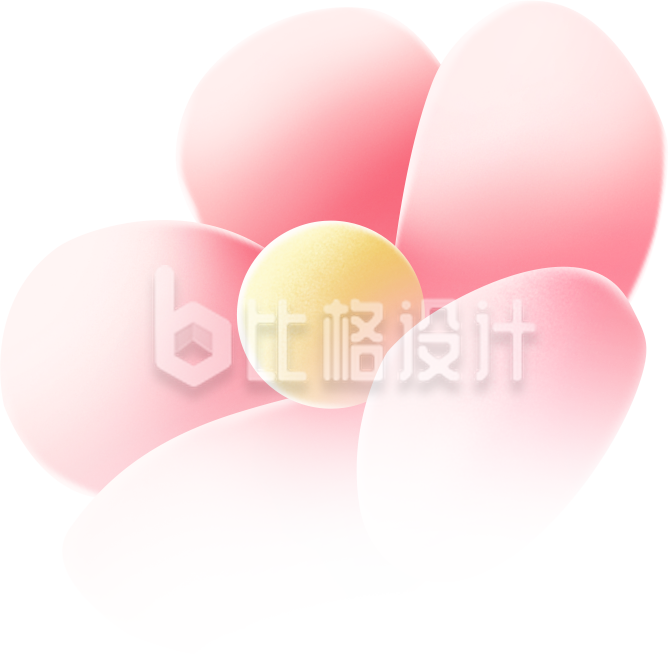 粉色手绘风花朵春季插画