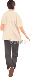 黄色手绘风男生插画