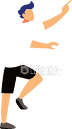白色简约风男生运动插画