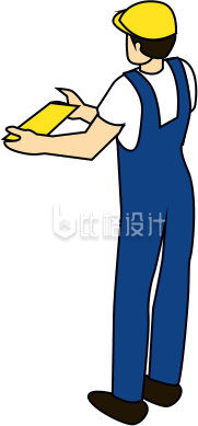 蓝色扁平风男生插画劳动节宣传 蓝色扁平风男生插画劳动节宣传