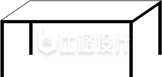 黑色简约桌子插画办公学习用品