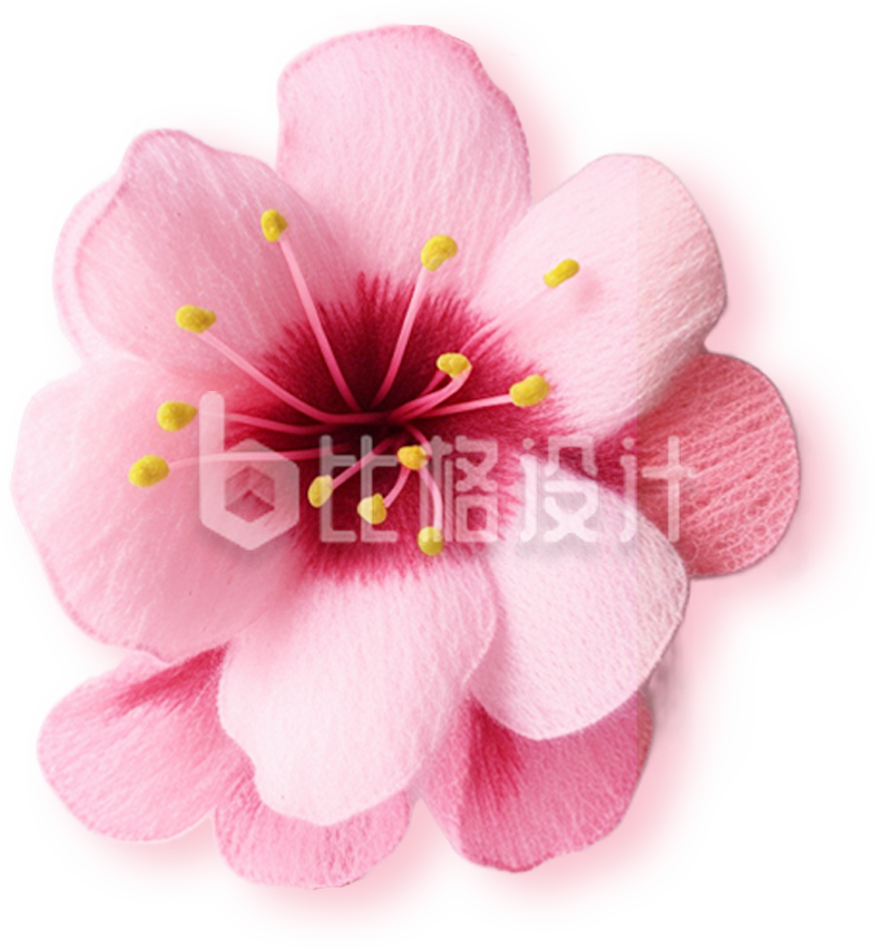 粉色的毛毡材质樱花