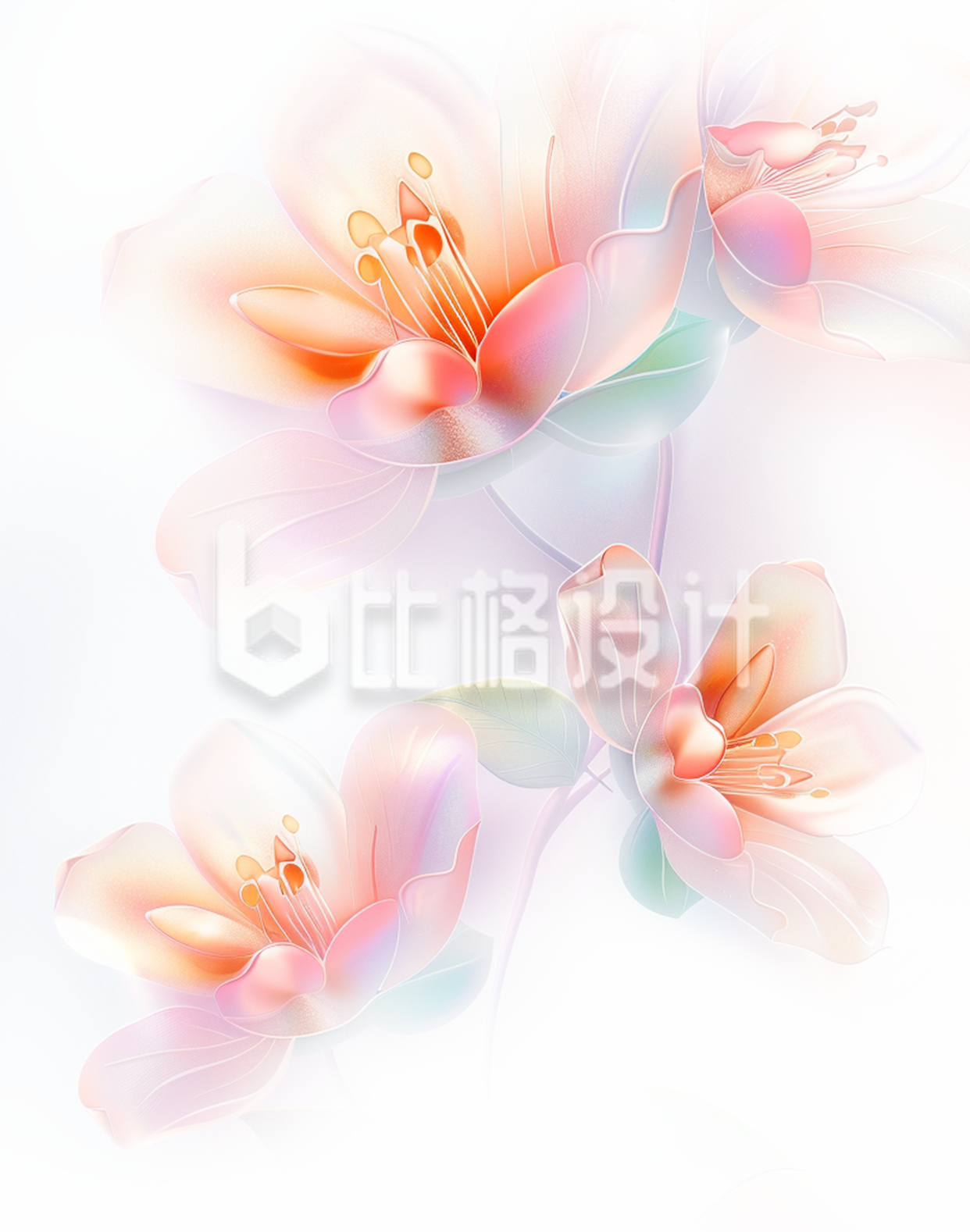 渐变玻璃花朵