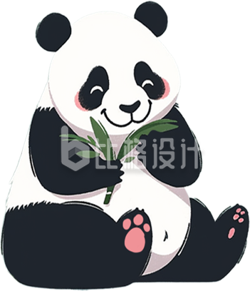 熊猫动物可爱插画