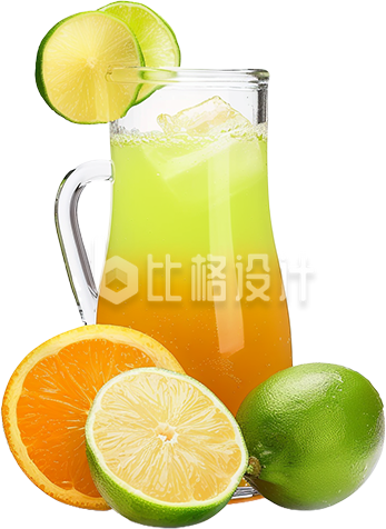 黄色冰镇柠檬果汁宣传