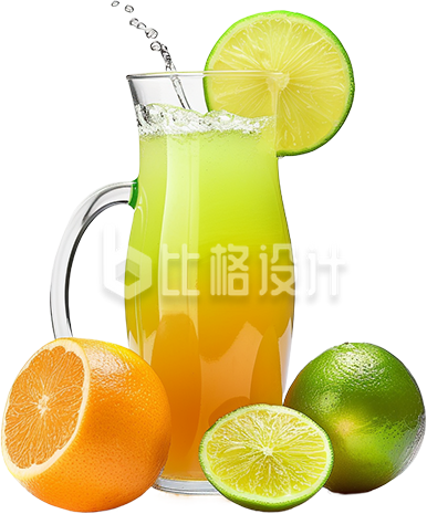 黄色柠檬果汁消暑宣传
