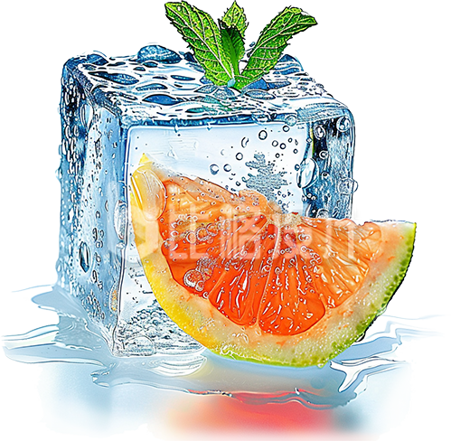蓝色水果冰镇冰块宣传