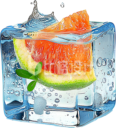 蓝色冰镇水果夏季消暑