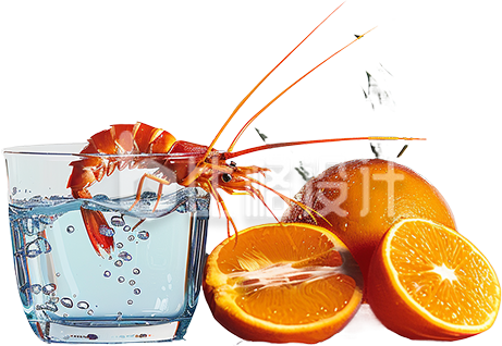 黄色夏季消暑小龙虾橙子